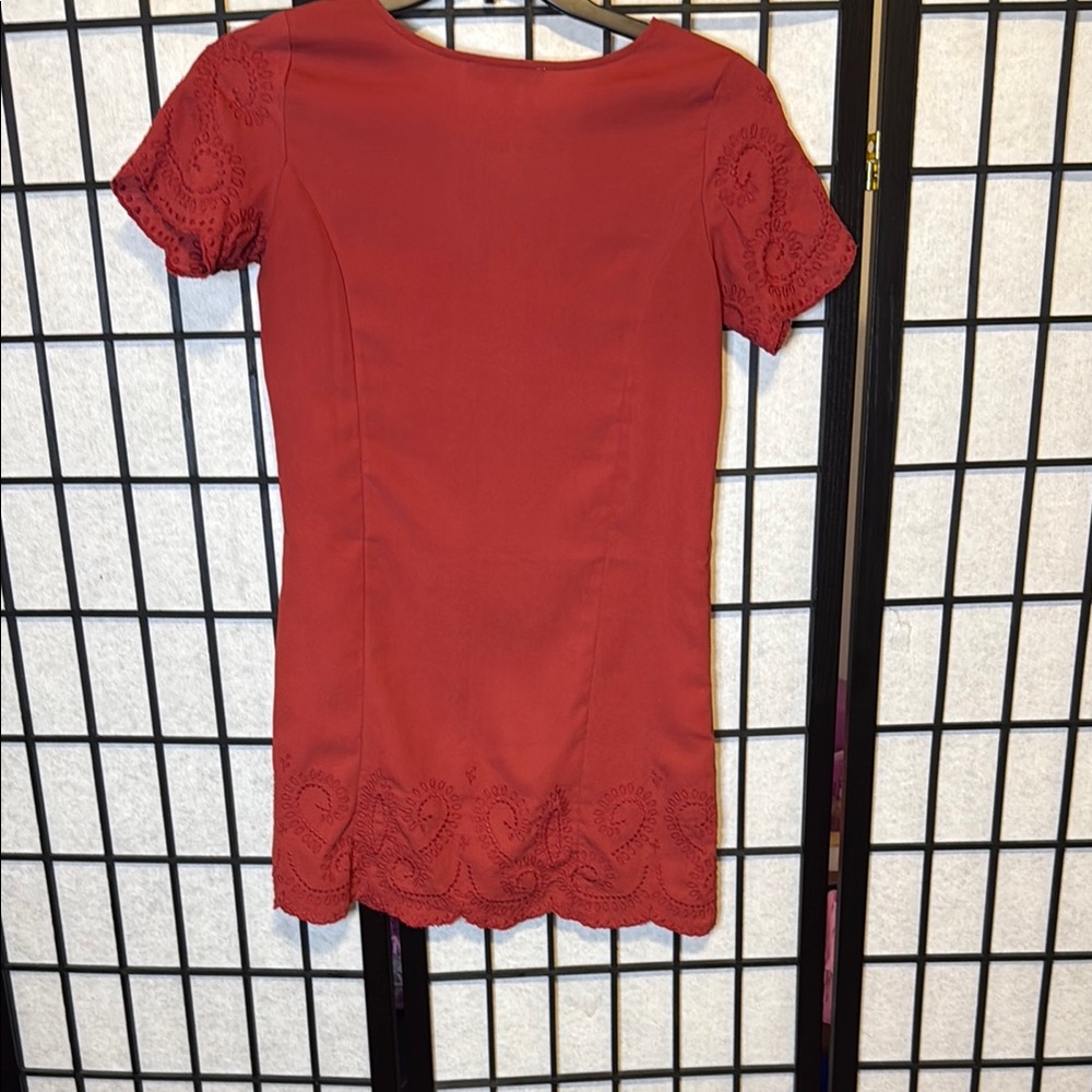 Abercrombie & Fitch Red Flutter Sleeve Sheath Dress - Picture 5 of 5